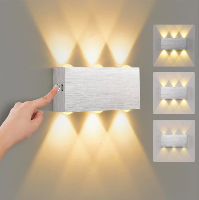 6 Appliques Murales Solaires Pour Extérieur – Éclairage LED Autonome, étanche | Pour Clôture, Escalier, Terrasse, Jardin