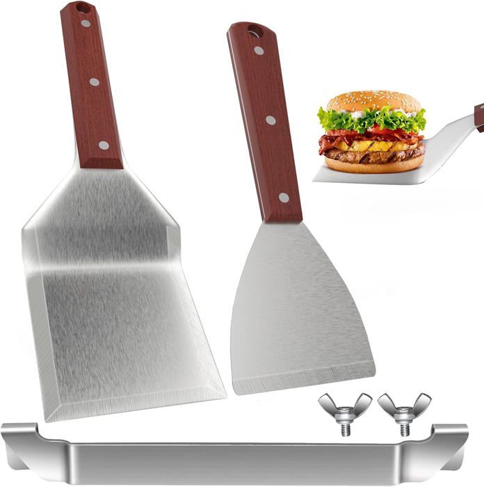 Set De 2 Spatules À Plancha, Ustensiles Plancha Pour Barbecue Plancha