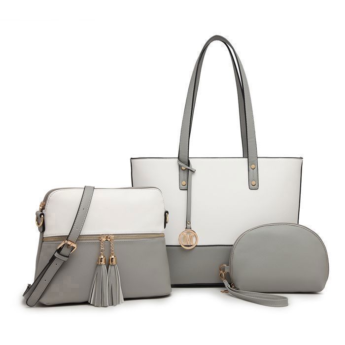 Sac à Main Bandoulière En Cuir Gris - état Neuf, Fabrication Italie, Dimensions 25x20x8 Cm