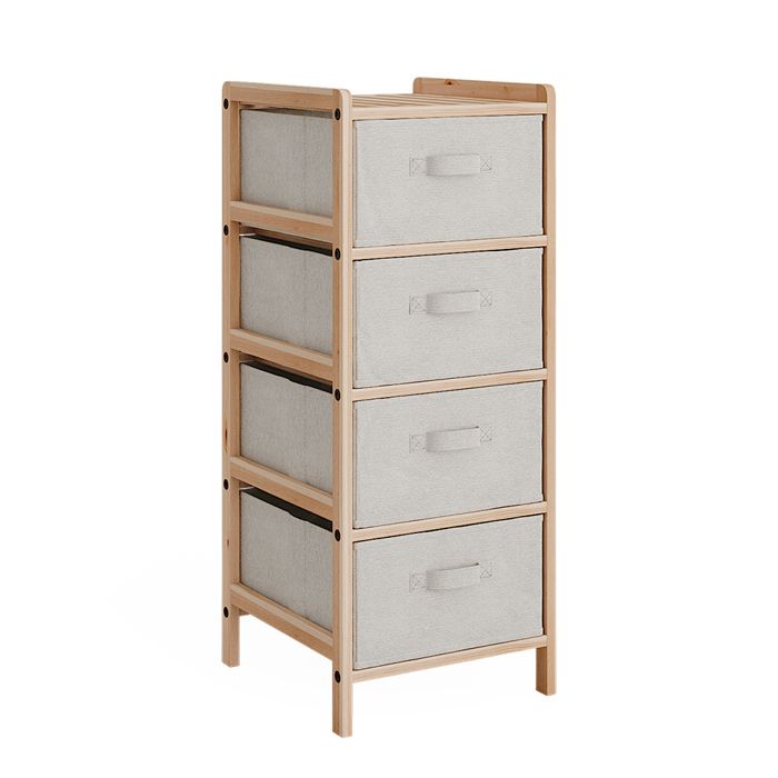 Armoire de salle de bain Bruno 34.5x86cm avec 4 tiroirs en tissu Beige Vicco 49379