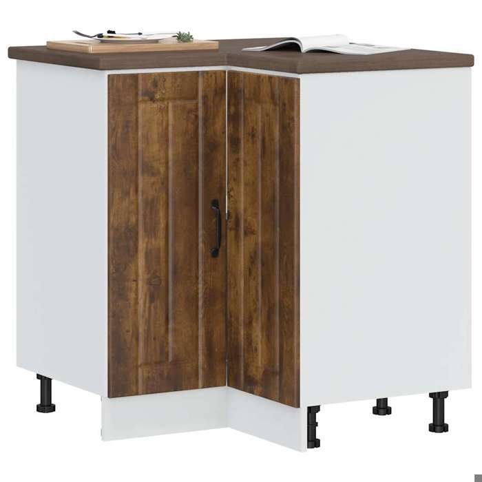 Armoire Murale De Cuisine Avec Porte En Verre Lucca Vieux Bois Vidaxl à Prix