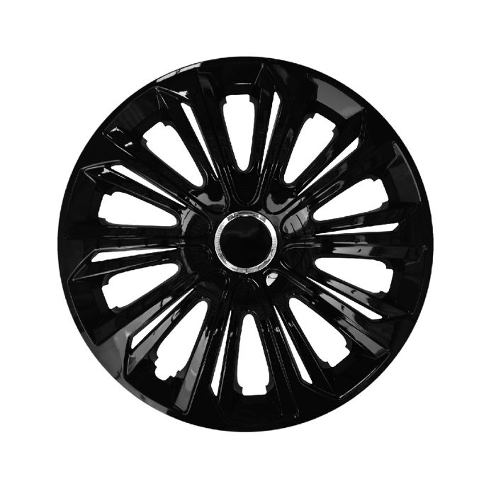 4 Enjoliveurs Extra Strong Vert/Noir - Pour Jantes Auto 15 Pouces