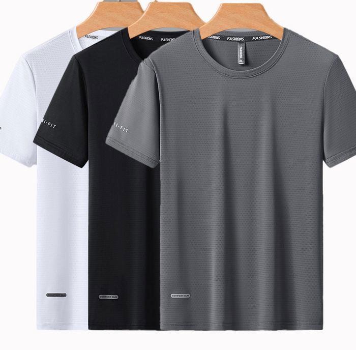 T-shirt De Compression Homme - Manches Courtes, 85% Polyester 15% élasthanne - Séchage Rapide, Respirant, Pour Le Sport