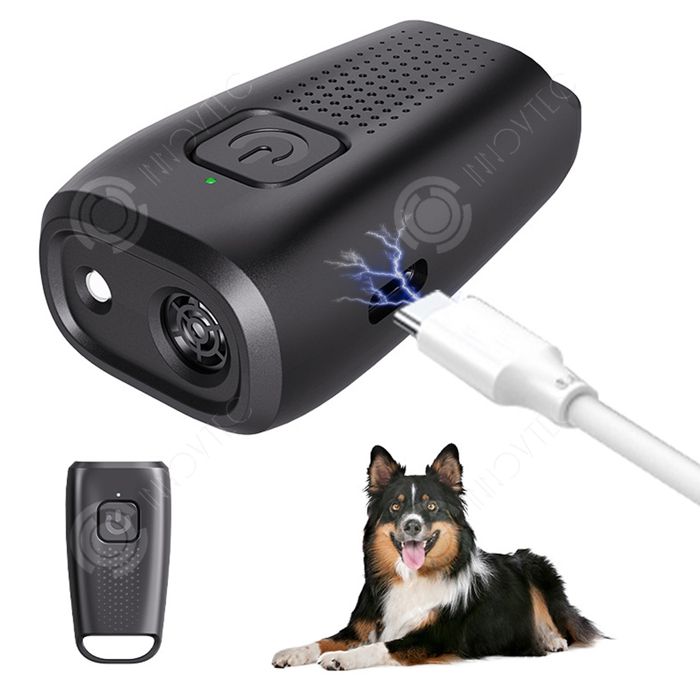 Comparer les prix de INN Dispositif Anti Aboiement 300mAH 40khz Répulsif à ultrasons pour chiens appareil de dressage portatif à double sonde Avec LED