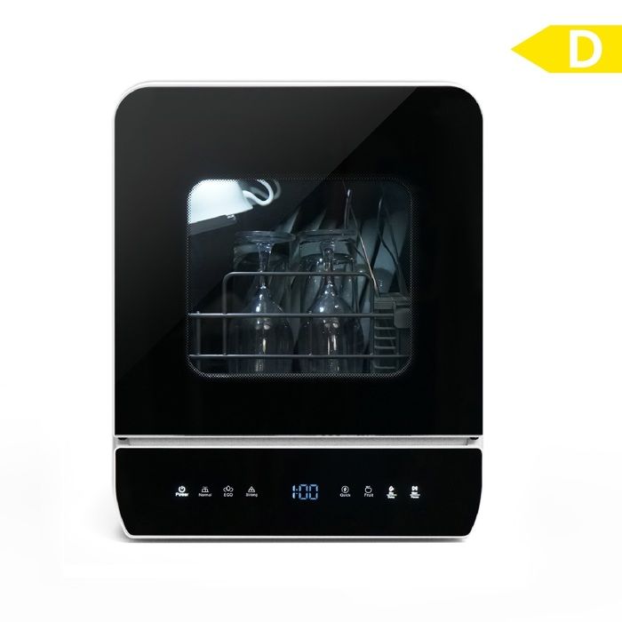 Mini Lave-Vaisselle Pose Libre avec 4 Couverts 6+2 Programmes Réservoir deau 5 L Écran LED Noir - Puluomis