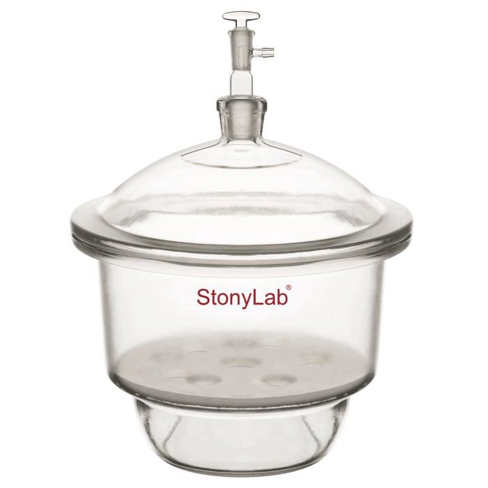 Dessiccateur Sous Vide En Verre Wheaton 9" - Complet Avec Couvercle, Plaque Perforée, Joint - Occasion Bon état