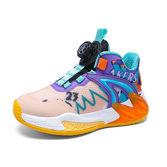 CHAUSSURES DE BASKET-BALL Enfant - HENRVIEG - Low Basketball Antidérapant - Orange