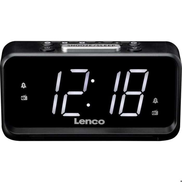 Lenco Radio de table FM AM FM USB fonction réveil noir