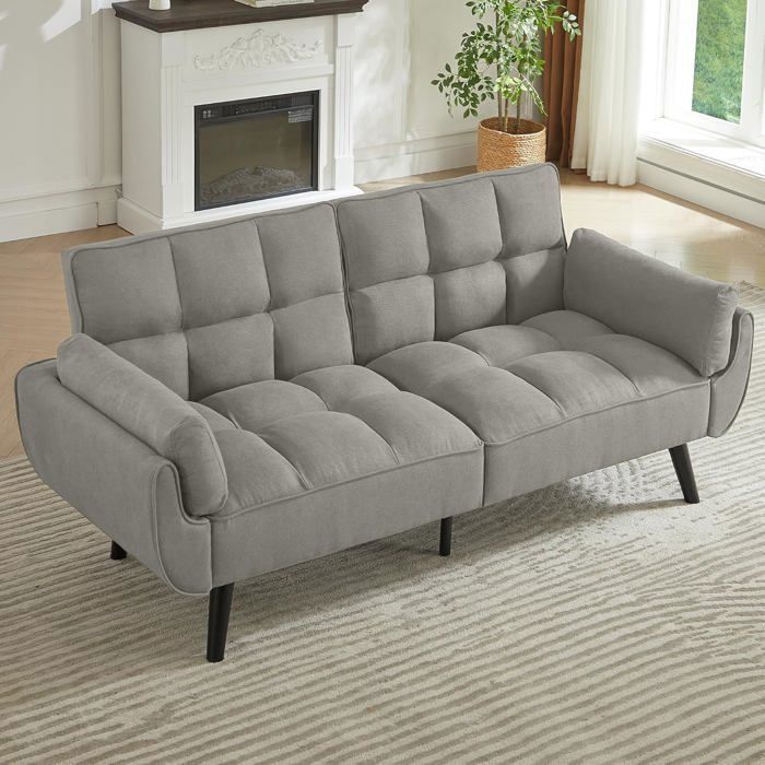 JIEXI Canapé 3 Places - 191 x 83 x79 cm - canapé Moderne - Confortable - Convient pour Salon Chambre à Coucher (Gris Clair)
