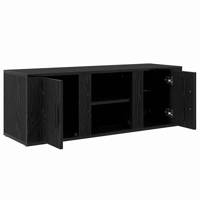 NEUF Armoire TV - Noir - Meuble TV - TABLE TV - Chêne noir 100x315x35 cm - Bois dingénierie TT5487