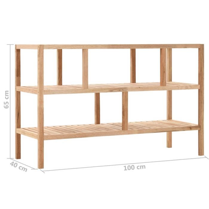 Bibliothèque SOLOMOON CHIC Étagère de salle de bain - Bois de noyer massif 100x40x65 cm BB4