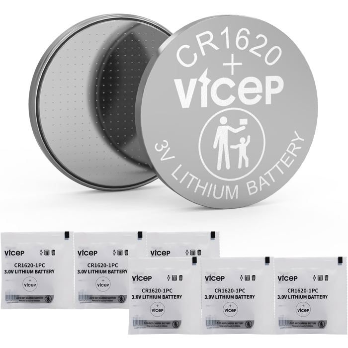 6-Pack Piles CR1620 Pile Bouton CR 1620 Lithium 3V pour Les Porte-clés de Voiture Les Montres Les télécommandes Les calculatrices
