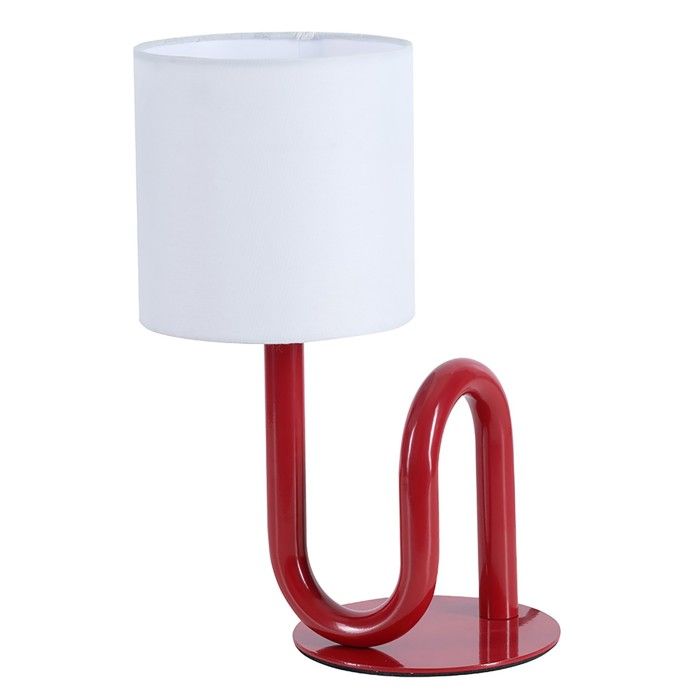 Lampe de table Wama - Box and Beyond - Métal Rouge - Hauteur 33 cm - Étagères - Douille E27 - Style Industriel et Moderne
