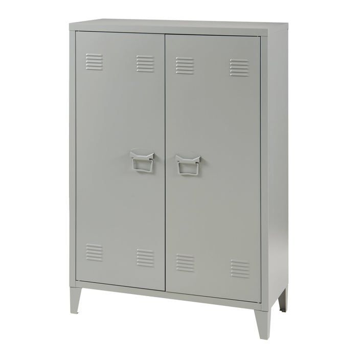 Casier de bureau - HELLOSHOP26 - Modèle métallique - 2 portes - Design moderne - 110 x 75 x 33 cm