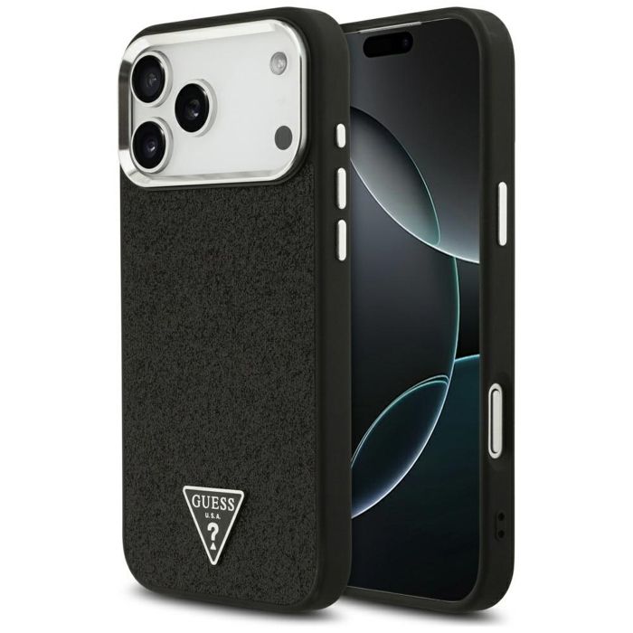 Coque Guess Glitter Triangle Logo MagSafe pour iPhone 17 Pro Max
