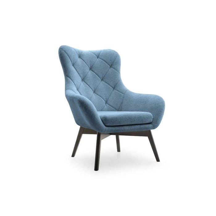 MILO - Fauteuil en tissu chiné - Bleu MILO - Fauteuil en tissu chiné - Bleu