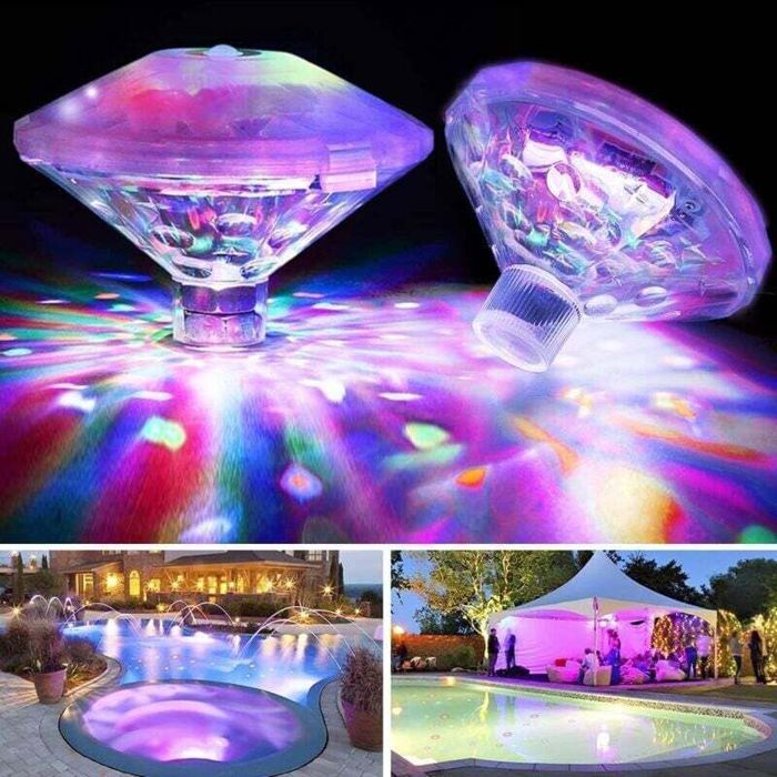 Lampes flottantes LED submersibles - PZCC - Design diamant - 8 modes - IP67 étanche - Multicolore