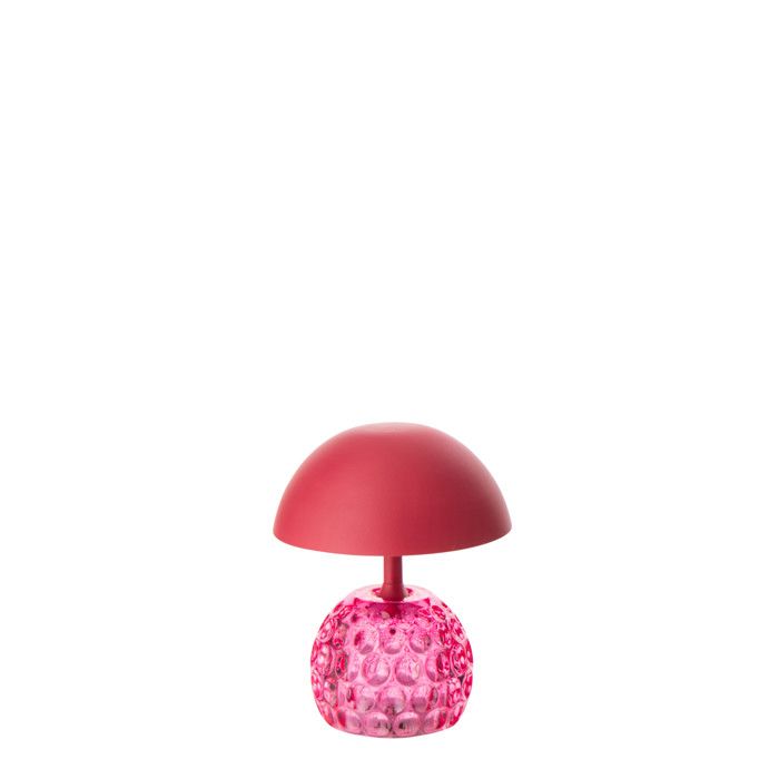J-Line Lampe de Table Champignon - métal/verre - rose J-Line Lampe de Table Champignon - métal/verre - rose