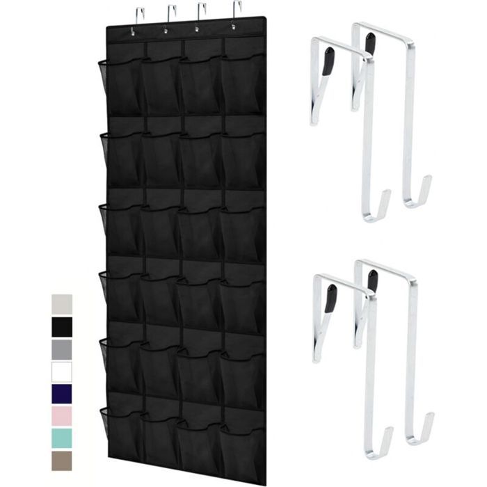 Organiseur chaussures porte – 24 poches mesh support ≤40 lb gain de place