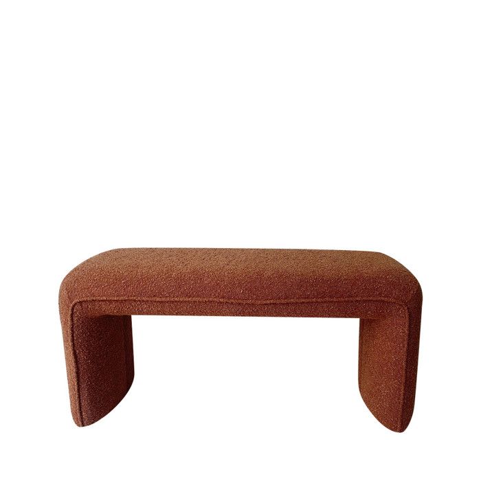 Full - Banc rembourré en tissu bouclette L100cm - Rouille Full - Banc rembourré en tissu bouclette L100cm - Rouille