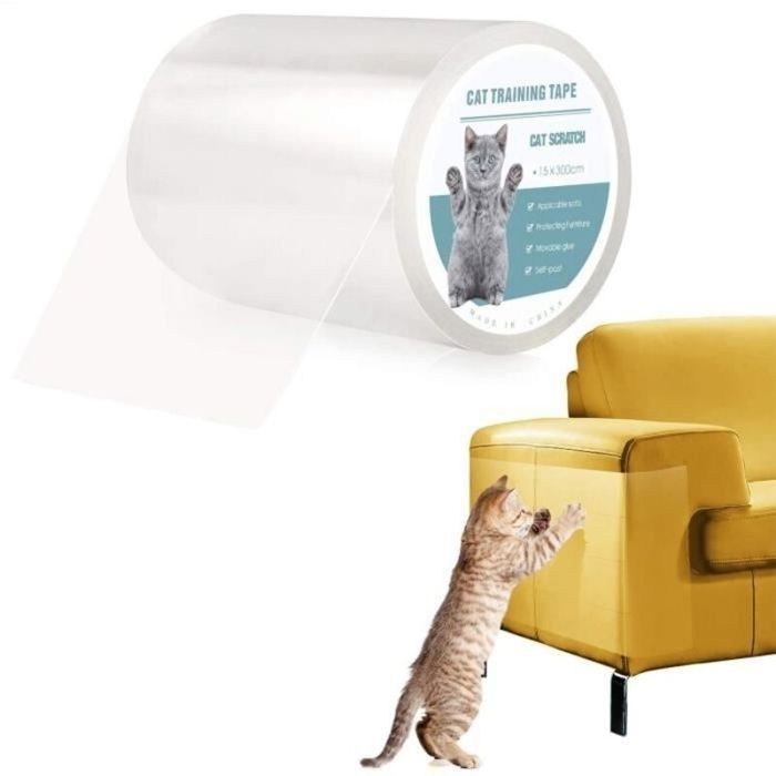 Autocollant protection canapé - Transparent Anti griffe chat