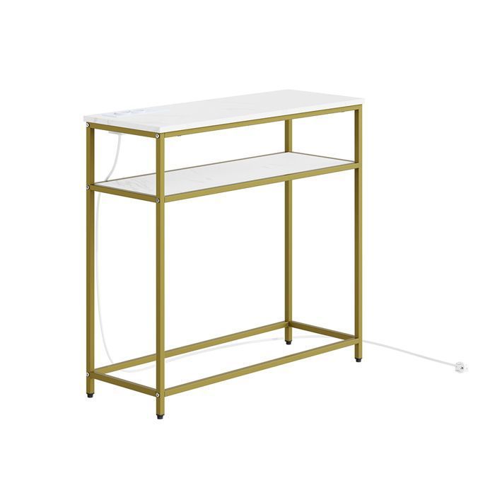 Console dentrée moderne - SOBUY - 2 niveaux de rangement - Module dalimentation intégré - 2 prises EU - 1 port USB-A Console dentrée moderne - SOBUY - 2 niveaux de rangement - Module dalimentation intégré - 2 prises EU - 1 port USB-A