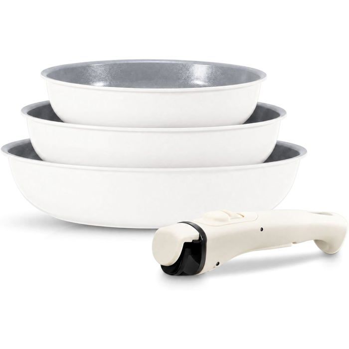Poele Induction Anti Adhesive 20/24/28 Cm Avec Poignée Amovible Poele Ceramique Pour Tous Les Types De Plaques De Cuisson Sets De