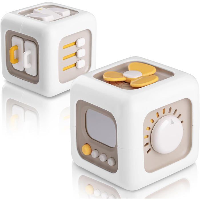 Jouets bébés 6-en-1 cubes Montessori dès 1 an Jouets voyage éducatifs 1-3 ans jeux cadeaux 12-24 mois.