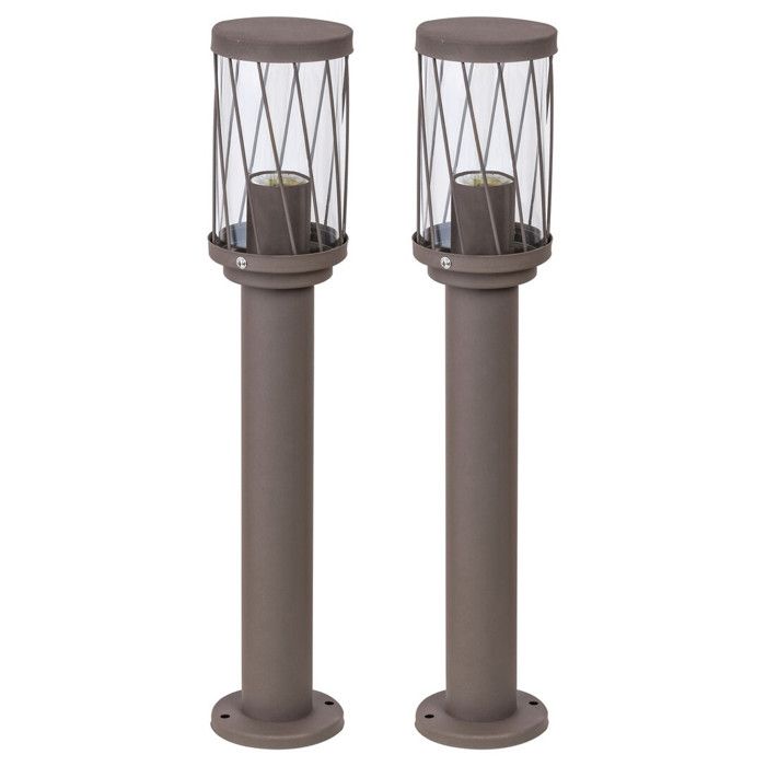 Lampe de jardin sur pied Rabalux Budapest IP44 couleur marron culot E27 40 W max. 8889 2 pièces