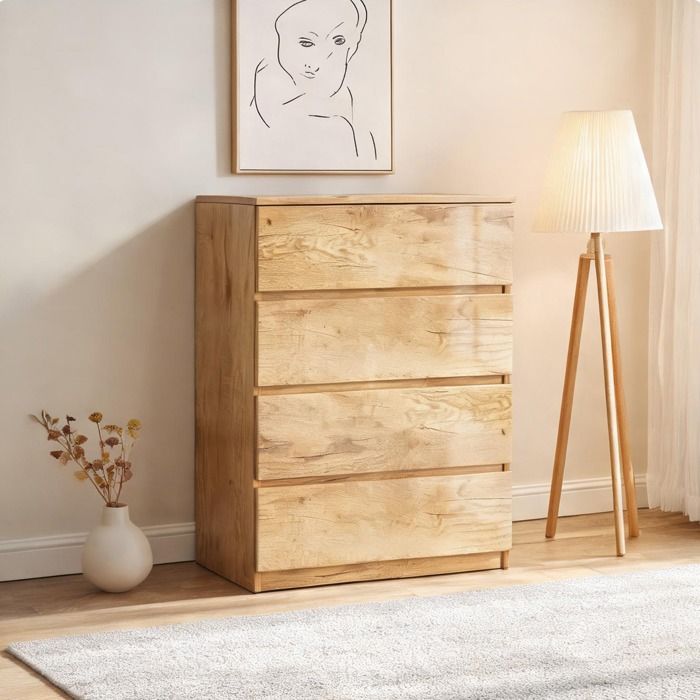 Chevet en Panneaux de particules Bois naturel 60 x 40 x 80 cm