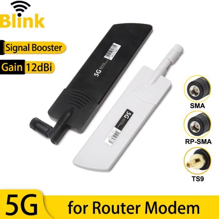 RP-SMA blanc-Antenne de routeur WiFi 5G 40dBi, amplificateur de Signal de réseau Mobile 4G 3G 2G GSM, antenne