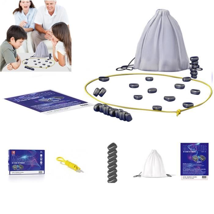Jeu Magnétique Avec Chaîne - Puzzle De Stratégie Familial - 2 Joueurs - Pour Fêtes, Voyages & Camping