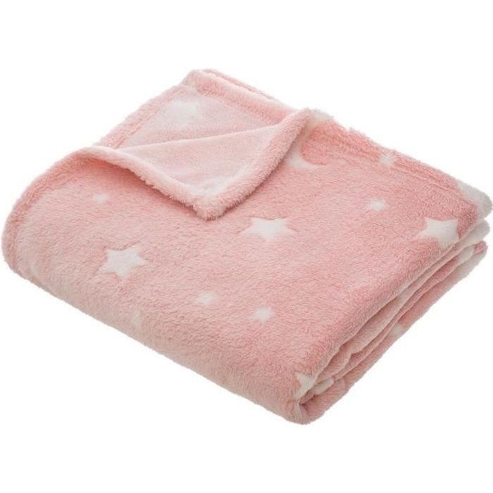 Baby Blanket Newborn Polaire Douce couette filles rose Star Carreaux À Rayures