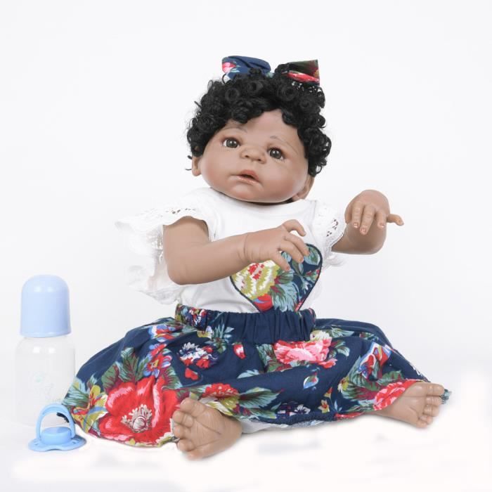 Reel Nouveau Ne A La Main Realiste Cheveux Boucles Bebe Poupee Silicone Vetements Body 22in Cdiscount Jeux Jouets