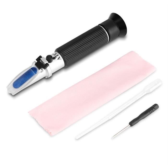 Réfractomètre d'essai d'alcool Instrument de mesure d'alcool appareil de contrôle d'essai de vin de poche 0-80% professionnel-DBA