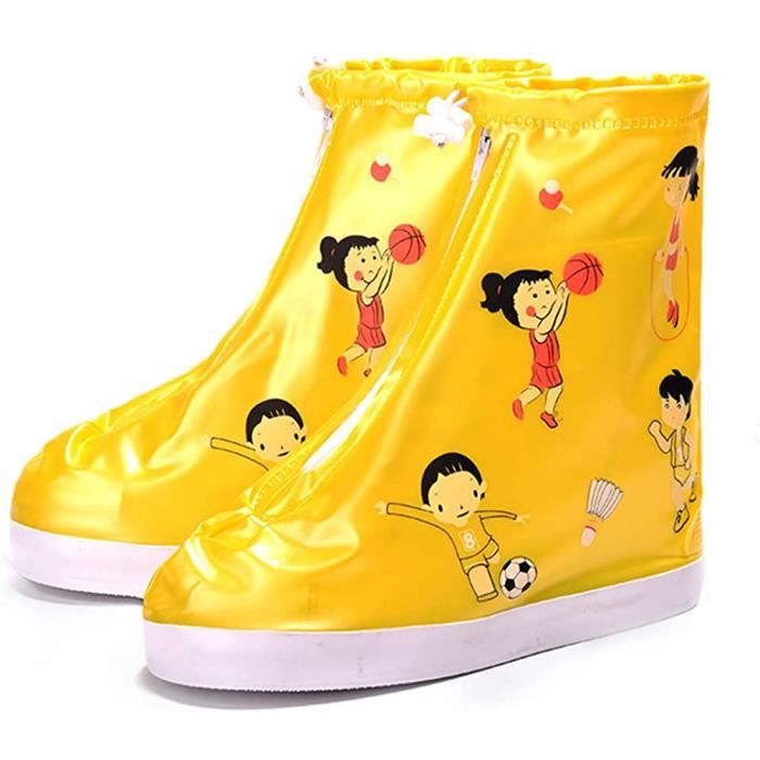 Almencla 2x couvre-chaussures antidérapants avec fermeture éclair, galoches  de pluie, protège-chaussures imperméables unisexes réutilisables pour la  randonnée