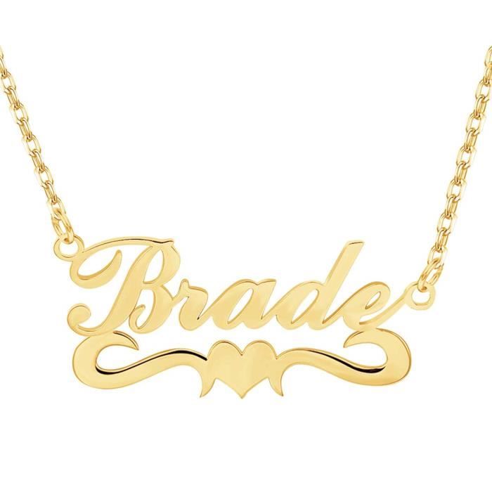 Tout Personnalisé Bijoux 18K Or Plaqué Laiton NOM Collier Tout Personnalisé Bijoux 18K Or Plaqué Laiton NOM Collier