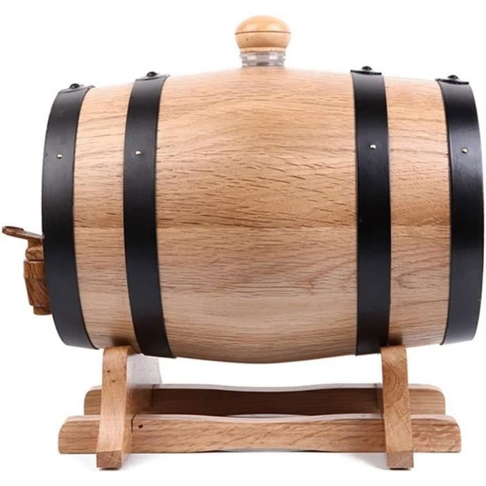 Baril à vin rouge en bois massif de chêne de 3 l pour le stockage ou le ...