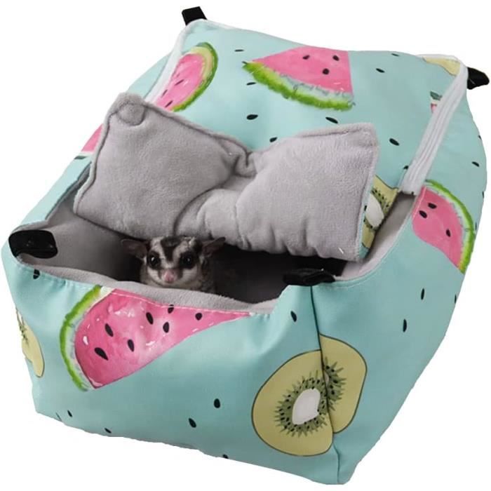 Hamac Cochon D'Inde 34x34 Cm - Velours Doux - Réglable - Pour Lapin, Hamster, Furet - Double Couche
