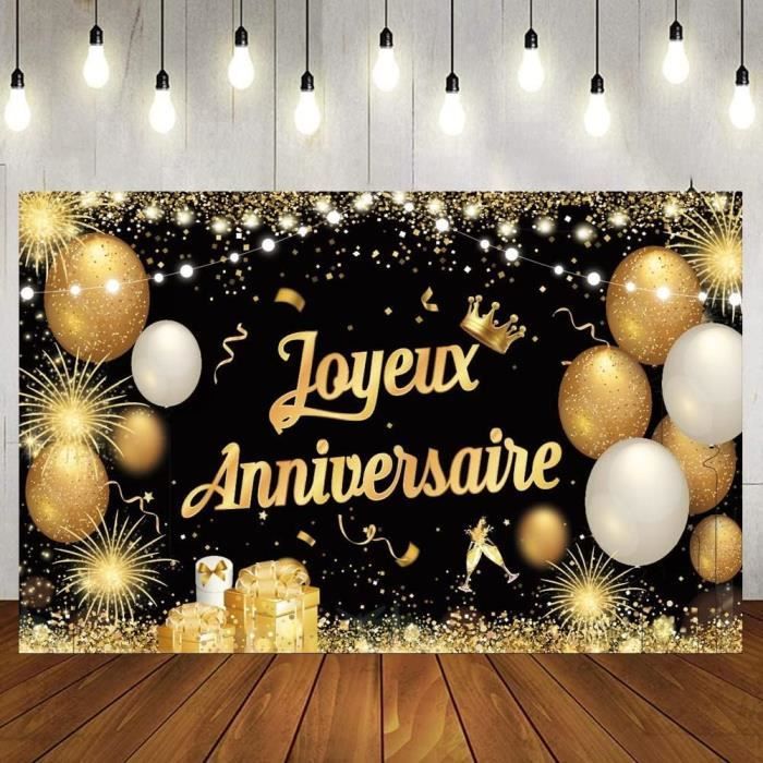 Français Joyeux Anniversaire Bannière Pour Anniversaire Décoration