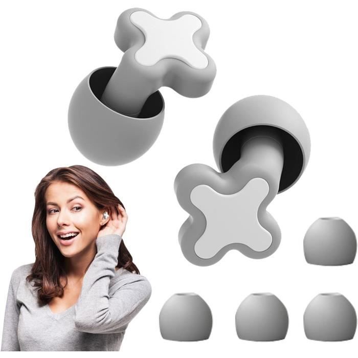 Bouchons D’Oreille Natation Silicone Gris – Étanchéité Parfaite – Réduction Bruit Surf, Douche, Étude – Adulte & Ado
