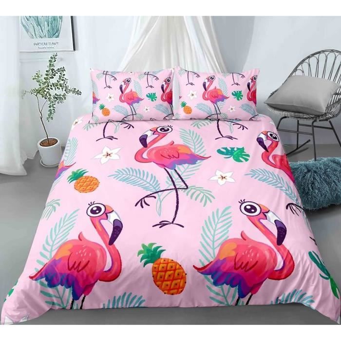 Housse de Couette Flamant Rose