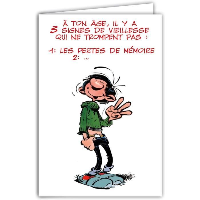 Gaston Lagaffe Geburtstagskarte 'Ein Jahr älter' – Mit Illustriertem Umschlag