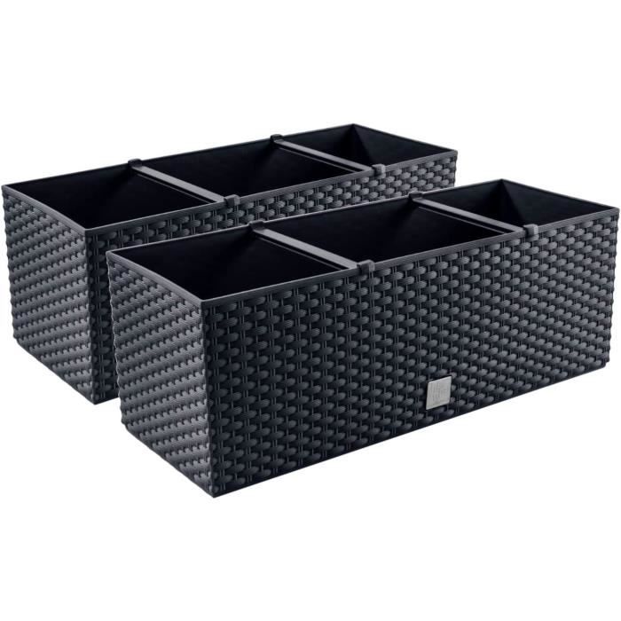 Bac à Fleurs Jardinière En Plastique Pour Jardin Balcon Maison Pot De Fleurs Rond 7.5 L