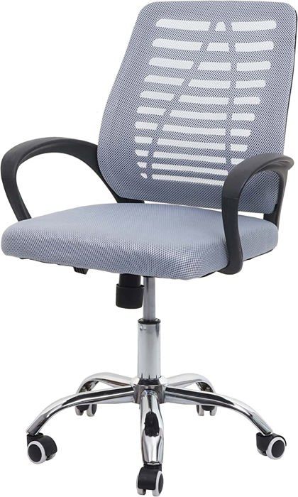 chaise de bureau sur roulette dossier ergonomique revêtement en maille tissu/te par tile gris