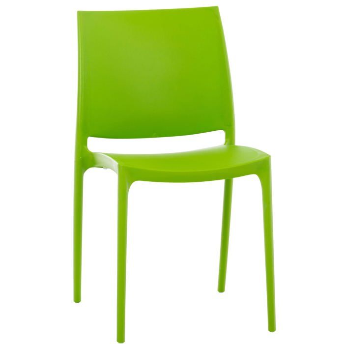 Chaise de jardin en plastique vert design simple empilable 10_0001384 Chaise de jardin en plastique vert design simple empilable 10_0001384