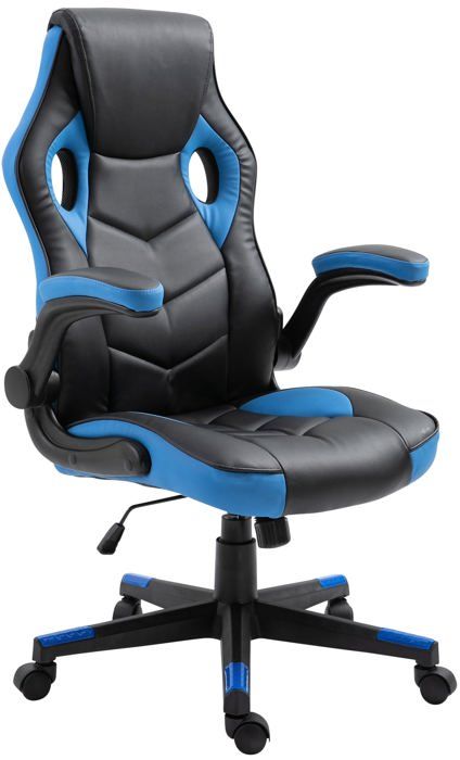 fauteuil de bureau chaise gamer ergonomique reglable pivotant bleu/noir