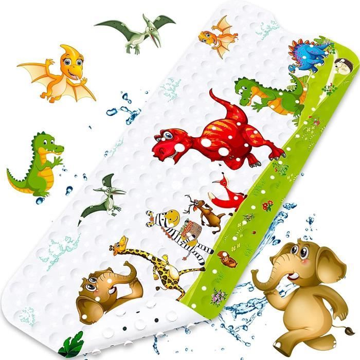 Dinosaures Jouet de Bain - 43PCS, Toboggan Aquatique DIY avec Fortes Sauges, Jouet de Baignoire Mural pour Petits Enfants Garçons et Filles, Jouet de Piscine Anniversaire