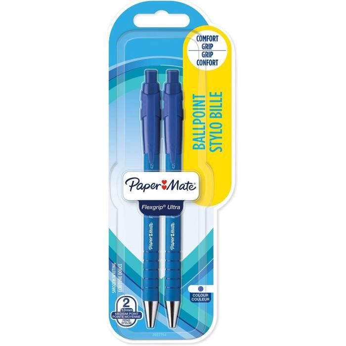 Lot De 12 Stylos à Bille Paper Mate Brite Elite Alfa 1.0mm Bleu - Rétractables - Neuf Avec étiquettes