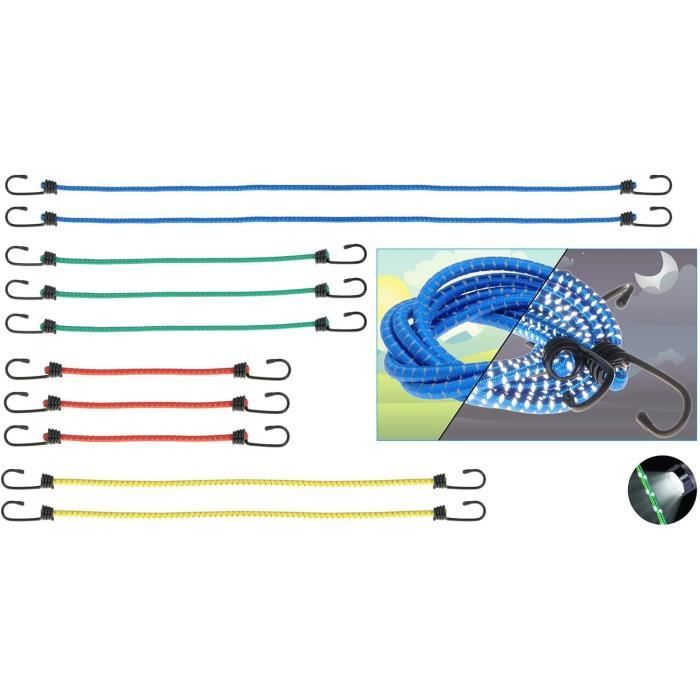 TaoTazon Tendeurs Elastique Avec Crochets,Tendeur Elastique Pour Bâches Différentes Tailles, 24 Pièces Sandow Elastique Pour Tarps Vélos Motos Chargement De Voiture Etc